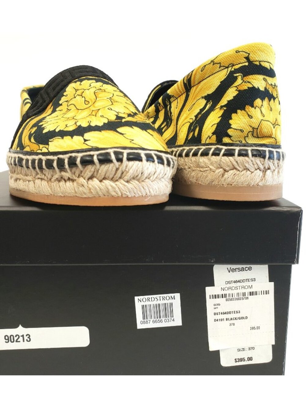 Versace Womens Barocco Print Espadrille Flats Slip-On Shoe Size 37, US 7 - Spain - Picture 3 of 5